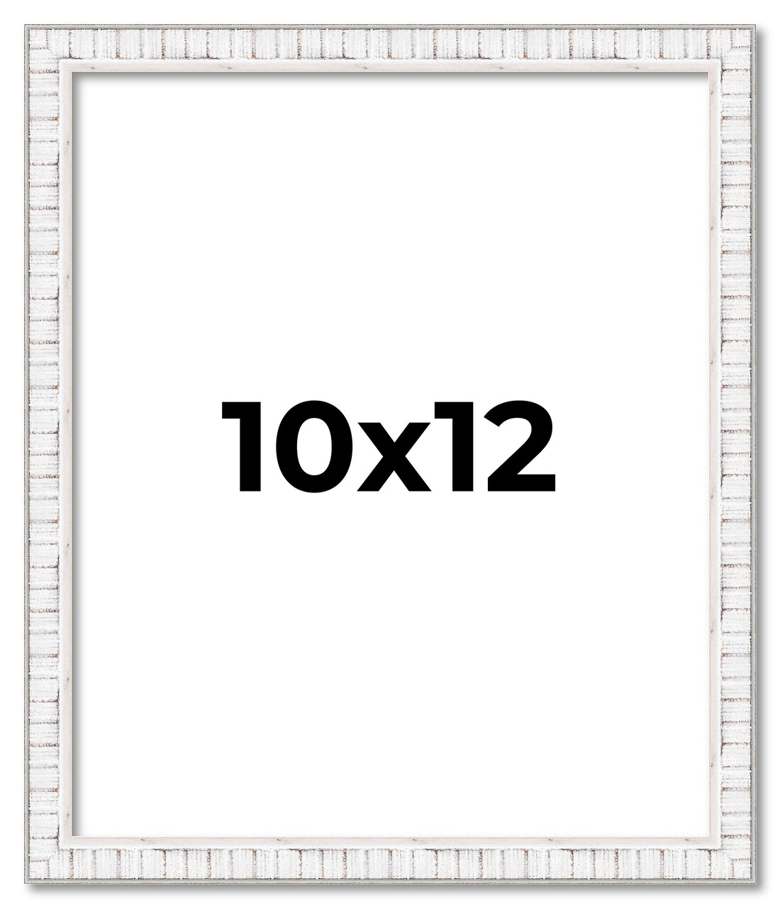 Photo Size Textured White Picture Frame - UV Acrylic, Foam Board Backing, Hanging Hardware